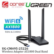 UGREEN UG-CM495-25226 WIRELESS ADAPTER DUAL BAND AX1800 WITH HIGH-GAIN 2.4HZ/5GHZ/ SUPPORT WIFI 6/US