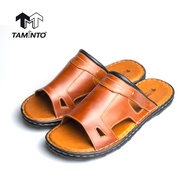 ส่งฟรี!! Taminto รองเท้าผู้ชาย หนังแท้ เปิดส้น รองเท้าแตะ ลำลอง สุภาพ S5810 Men's Leather Loafer Mules in Brown