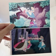 日本絕版迪士尼愛麗絲展會場限定膠片透光夢遊仙境鏡面紀念卡收藏卡Postcard明信片。史迪仔 Tinker Bell小仙子小叮噹愛麗絲夢遊仙境集卡社phantom明信片postcard。紀念卡公主di