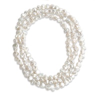 Women's Pearl Necklace Strand Freshwater Cultured Baroque Keshi 120 cm long Baroque Keshi pearls fro