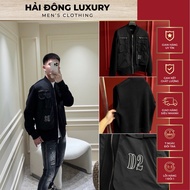 Jacket Bomber Felt Mix Wind D2 Super Beautiful Full Embroidered Tag Box Bag, With Chapped Form