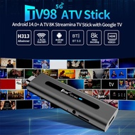 Tv98 Atv H313 Mini Tv Stick 14.0 8k 2.4g/5g Wifi Quad Core Bt5.0 Android Tv Stick 14.0 Smart Tv Box 