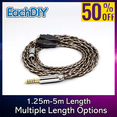 7n TypeX Litz OCC 25AWG Shielding Earphone Cable For Sennheiser HD580 HD600 HD650 HDxxx HD660S HD58x