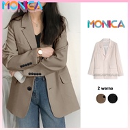 Monica Blazer for Women, Trendy Women's Suit, Long Sleeve Blazer, Korean Style Blazer, Black Khaki