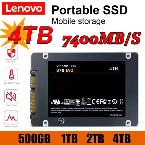 Lenovo 4TB Solid State Disk SSD 870 EVO with 1TB External Solid State Drive 2TB Internal HDD Hard Dr