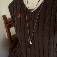 Retro and Elegant Grape-Cluster Fringe Long, Simple Sweater Chain Necklace with Aquarius Fish Pendan