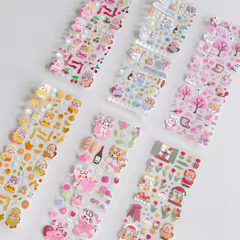 Sharkbang Cute Cherry Blossoms Cartoon Stickers DIY Scene Journal Bullet Plan Deco Sticker Idol Card