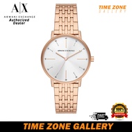 Armani Exchange Three-Hand Rose Gold-Tone Stainless Steel Watch And Necklace Set AX7145SET