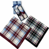 Square cotton handkerchief 42x42 cm. Folds in a pocket, absorbs sweat