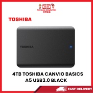 TOSHIBA CANVIO BASICS A5 4TB USB3.0 BLACK EXTERNAL HARDISK