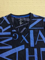 AX Armani exchange 深藍色英文短袖T-shirt V領短T 客訂兩件衣服