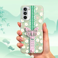 Lace flower butterfly holder phone Case Motorola Moto G86 Power G85 G84 G82 G75 G73 G66J G64 G62 G60