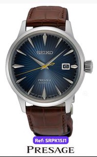 SEIKO精工Presage 午夜藍月雞尾酒款扭索紋機械錶自動手錶SRPK15J1