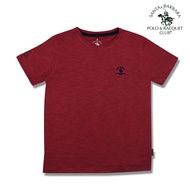 Santa Barbara Polo Racquet &amp; Club Plain Acid  Old Rose T-Shirt for Men With Logo Embroidery on Chest