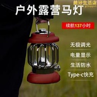 wjs戶外露營燈復古馬燈led充電式野營燈營地帳篷手提燈照明氛圍夜