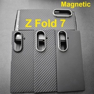ykyAramid Magnetic Case for Samsung Galaxy Z Fold 7 Carbon Fiber Cover for Magsafe Case Shell Cover 