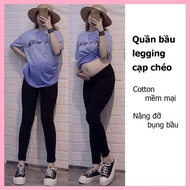 Quần Bầu Legging Cạp Chéo Hàng Chuẩn Đẹp Có Chun Chỉnh - Giúp Mẹ Bầu Mặc Dễ Chịu & Thoải Mái