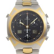 OMEGA海馬北極星腕錶，數位模擬，1670 型機芯，2493.50，鈦金屬和黃金，1993 年，石英計時碼錶，黑色錶盤，海馬北極星，女士 [二手]