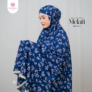 Mukena Dewasa Rayon Motif Melati Daily Resleting Dagu - Hitam