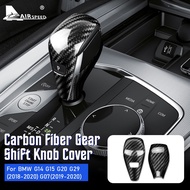 Carbon Fiber for BMW G14 G15 G20 G29 G07 Car Gear Shift Knob Cover Sticker Interior Decoration Stick