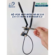 Pcie INTEL AX 210 6E Wifi Card Set has 2.4/5/6GHz Bluetooh 5.3 high speed 2.4 Gbps