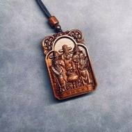 然雷击枣木五路财神吊坠道家招财挂道门老物牌道门吊坠Ran Thunder Strikes Zaomu Wulu God of Wealth Pendant Taoist Lucky