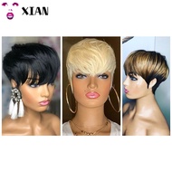 XIANSTORE Short Human Hair Wigs Womens Short Natural Party Wigs