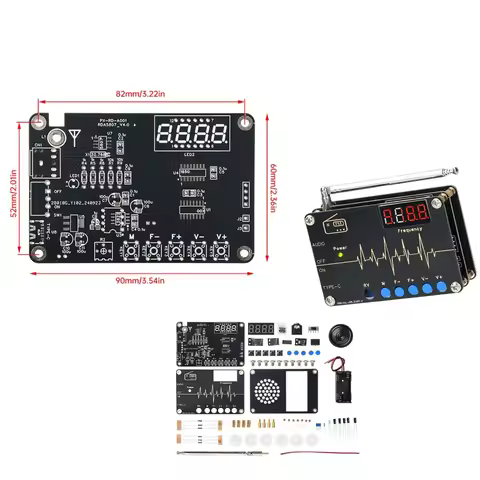 RDA5807M Radio DIY Electronic Kit DC5V 87-108MHz FM Radio with Digital Tube Display Microcontroller 