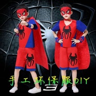 Kids Handmade Costume Set for Boys & Parents, Spider-Man Eco-Friendly Performance Outfit for School 