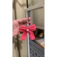 Crochet bow keychain