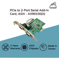 [Taiwan-Made Arrival The Next Day] PCIe to 2-Port Serial RS232 COM Expansion Card ASIX-AX99100