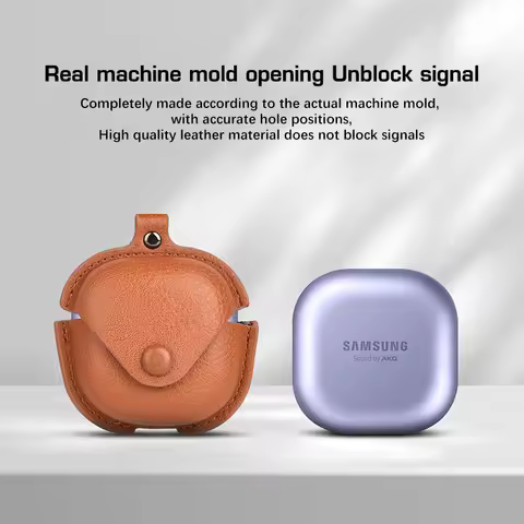 Leather Button Earphone Cases For Samsung Galaxy Buds 2 Case With Buckle Shockproof Cover For Samsun