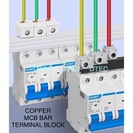 1Pcs Copper MCB Busbar 1P 2P 3P 4P Terminal Block 100A for Distribution Board / Control Panel