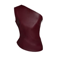 MOTTOM - JASPER One Shoulder Asymmetric Faux Leather Top