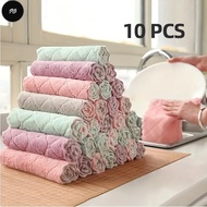 PW 10 pcs Cooktop Cleaning Rags Soft Absorbent Dish Cloths Household Hand Drying Handkerchief for Ba
