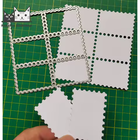 Postage Stamps Metal Cutting Dies Scrapbooking Embossing Folder Suit for Sizzix Fustella Big Shot Cu