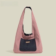 Tote Bag Tote Bag Korean Checkered Bag Large Tote Bag Laptop Bag/ Woman Bag Office College Shoulder 