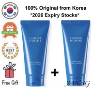 🔥BUNDLE OF 2🔥 *2026 EXPIRY STOCKS* Laneige Homme Active Water Foam Cleanser 150ml - All Skin Types, Pore Cleansing, Skin Revitalizing, Laneige Homme Cleanser, Laneige For Men, Laneige Homme Oil Control Cleanser, Laneige Official Store Men
