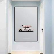 Alfa Romeo Giulia Sprint GTA Poster Luxury Sports Car and Surf Illustration Racing Canvas Painting W