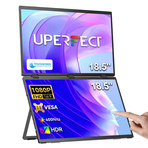 UPERFECT 18.5'' 100Hz 1080P Touch Screen Dual Triple Portable Monitor IPS HDR Second Display Foldabl