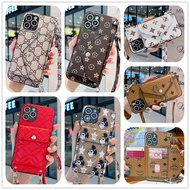 For iPhone 12 Pro Max 12 Pro 12 Mini Fashion Portable Handbag Casing Luxury Multifunction Wallet Case Popular Crossbody Shoulder Bag Soft Cover