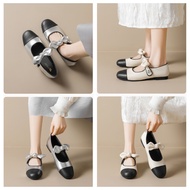 Bow Knot Strap Mary Jane Shoes Women French High-End Flat Shoes Women's Shoes
