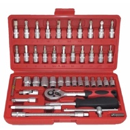 46PCS / 48PCS Chrome Vanadium Bolt Socket Wrench Screwdriver Bit Set Repairing Kit Tool Set Repair R