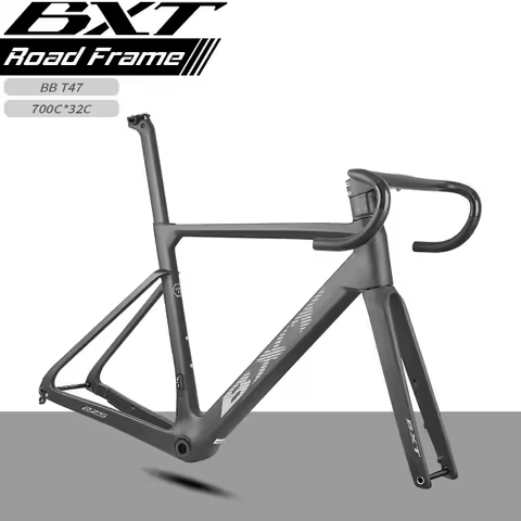 BXT T1000 Carbon Road Bike Frame Set with Handle And Seatpost Ultra Light Weight Disc Brake Cycling 