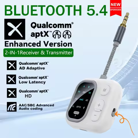 2 in 1 aptX Bluetooth Audio Receiver Transmitter aptX-Adaptive AD/HD/LL AAC 3.5MM AUX MIC HiFi Music