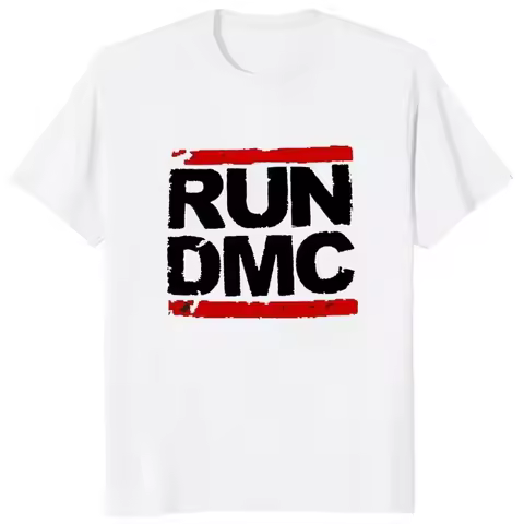 Vintage Run Dmc Fashion Hip Hop Rock Headwear Loose Women's T-Shirt Muisc Printed Pattern T-Shirt Ha