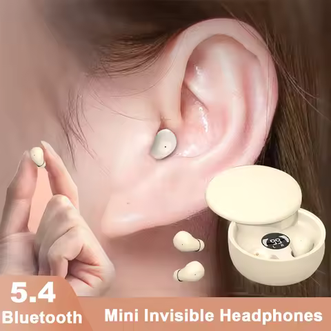 Invisible Sleep Headphones Bluetooth 5.4 Earphones Mini Earbuds TWS Wireless HIFI Stereo Noise Reduc