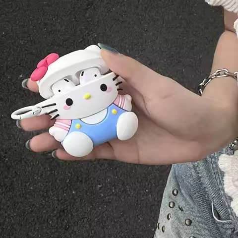Bowknot Hello Kitty Cartoon Headphone Case for Apple Airpods 1 4 3 2 Pro with Charm Headset Cases Ai