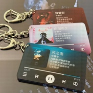 华晨宇专辑抖音音乐歌词亚克力钥匙链挂件歌词钥匙扣爱豆明星周边26/8/6dd Hua Chenyu album Douyin music lyrics acrylic keychain pendant