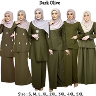 💥[SIZE XS-5XL] DARK OLIVE GREEN | MINI KURUNG MODEN RIAU KEDAH DIAMOND PLUS SIZE BRIDESMAID PENGAPIT RAYA DINNER TUNANG